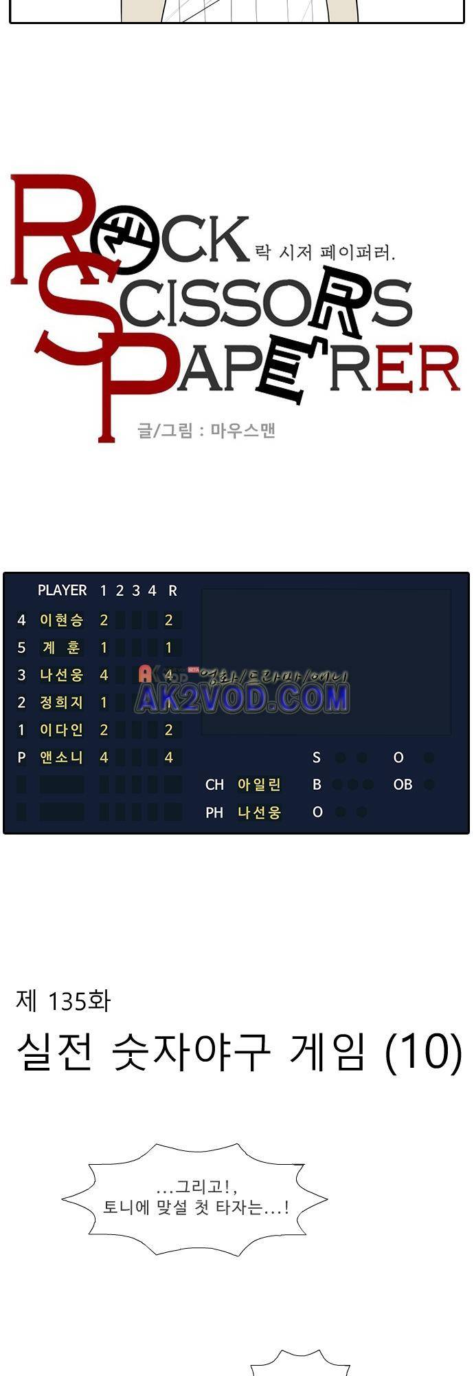 락 시저 페이퍼러 135화 - 실전 숫자 야구게임 (10) 5