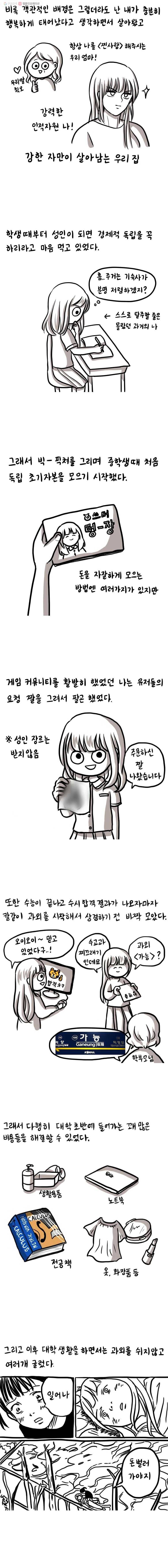 쓰레기 머학생 11화 경제적 독립하는 만화(1) 2