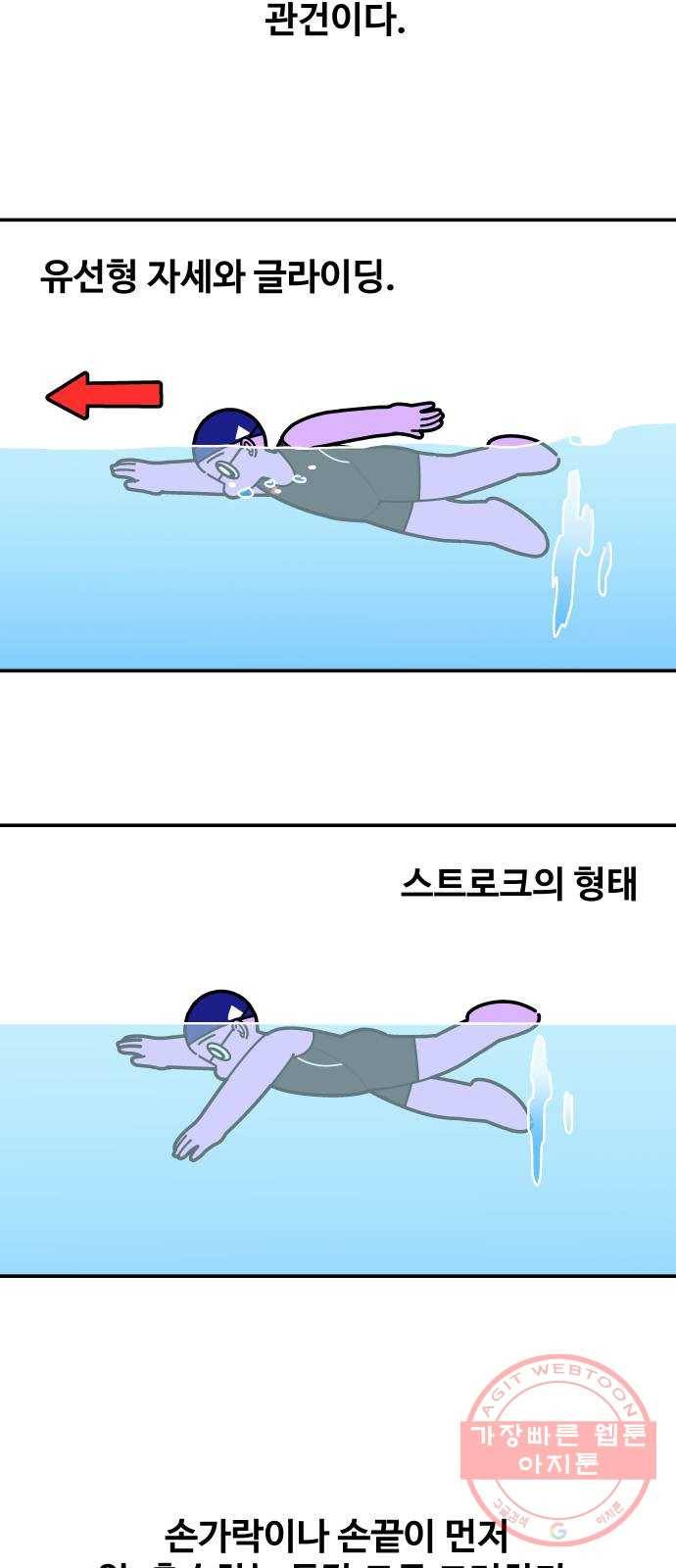 수영만화일기 55화 글라이딩과 스트로크 그리고 물 잡기中下 19