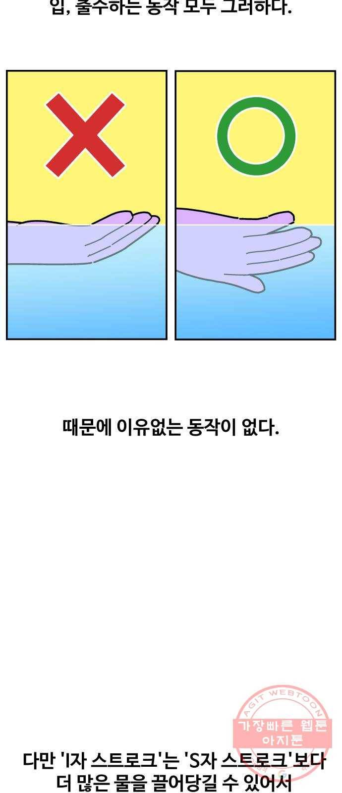 수영만화일기 55화 글라이딩과 스트로크 그리고 물 잡기中下 20