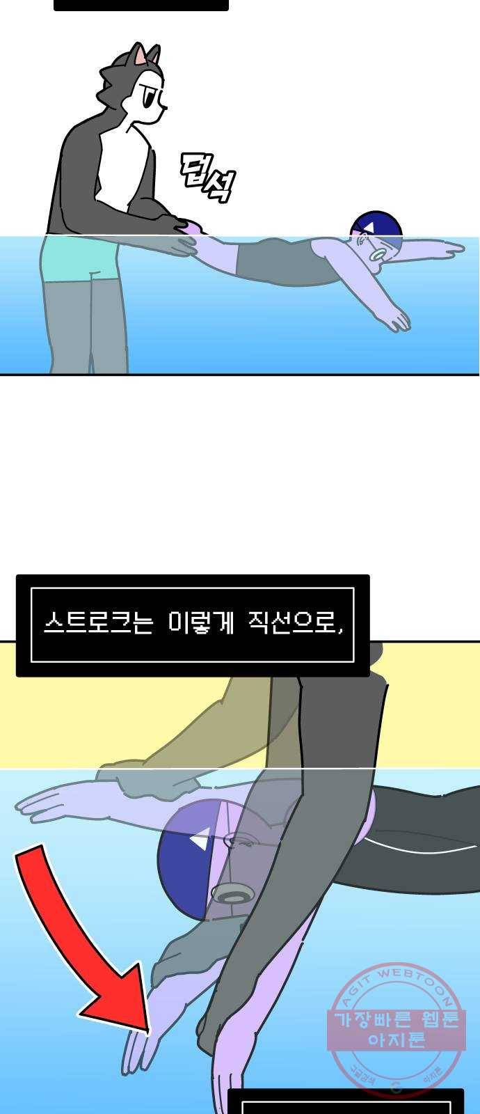 수영만화일기 55화 글라이딩과 스트로크 그리고 물 잡기中下 28